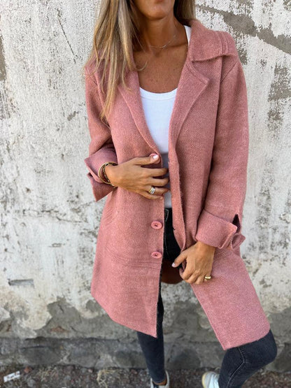 Serena™ | Casual Long Coat With Turn-ups