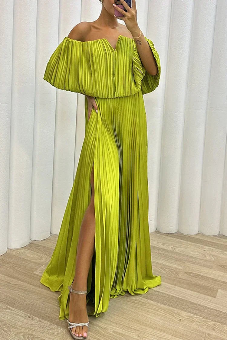 ARABELLA | ELEGANT PLEATED MAXI DRESS