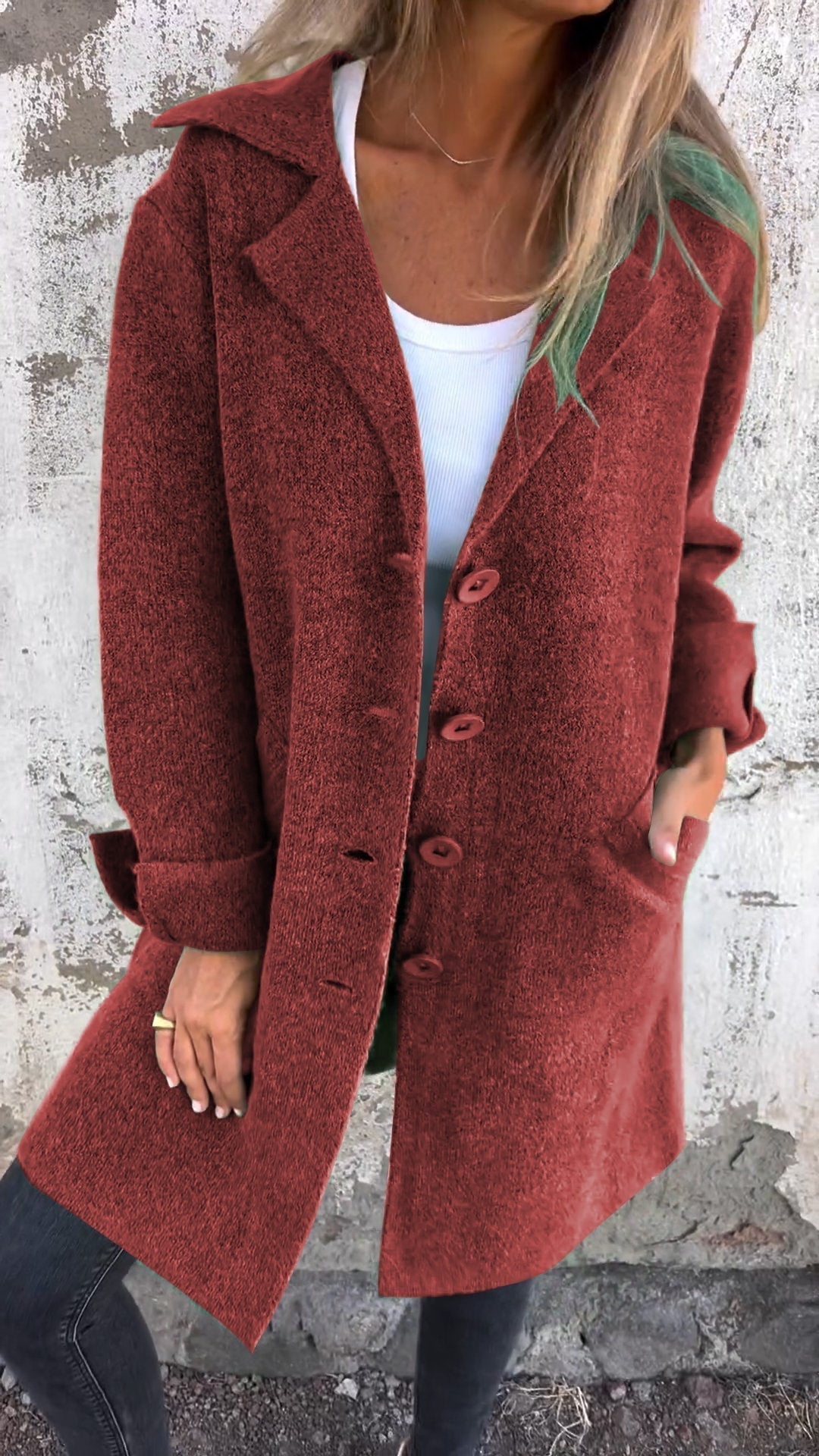 Serena™ | Casual Long Coat With Turn-ups