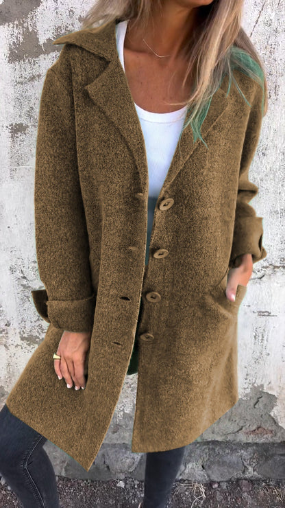 Serena™ | Casual Long Coat With Turn-ups