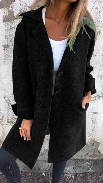 Serena™ | Casual Long Coat With Turn-ups